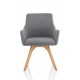 Carmen Wooden Leg Grey Fabric Visitor Chair